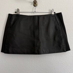 Kookie Black Leather Mini Skirt Large